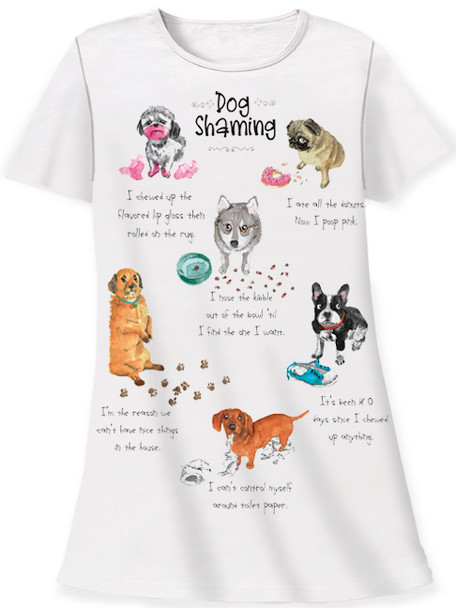 Dog Theme Sleep Shirt Pajamas - Dog Shaming - 355OT