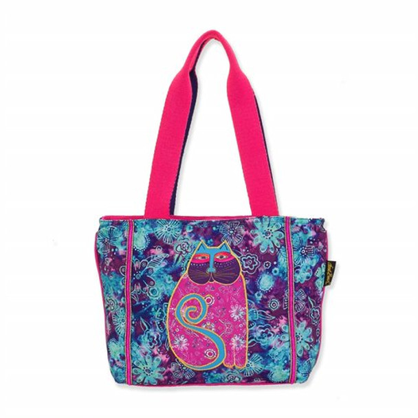 Laurel Burch Floral Batik Feline Canvas Medium Tote – LB8091