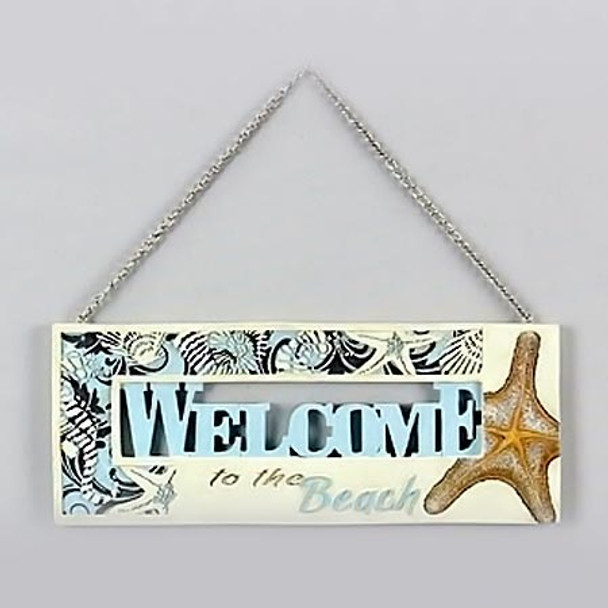 Welcome to the Beach Wood Sign 13512