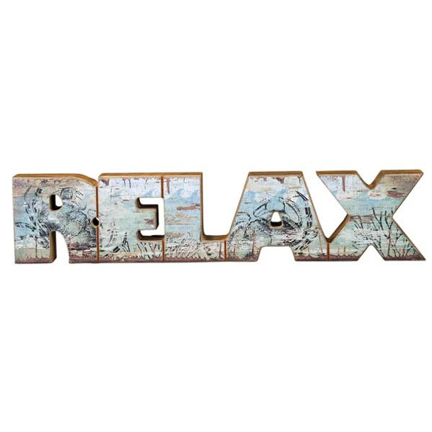 Relax Chunky Wooden Words Decor 21064