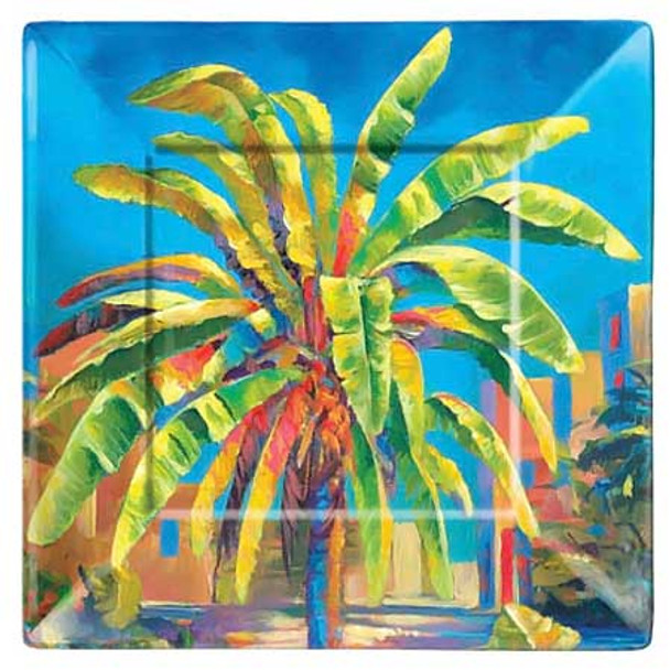 Palm Tree Blue 8" Lunch Plate Melamine 39840