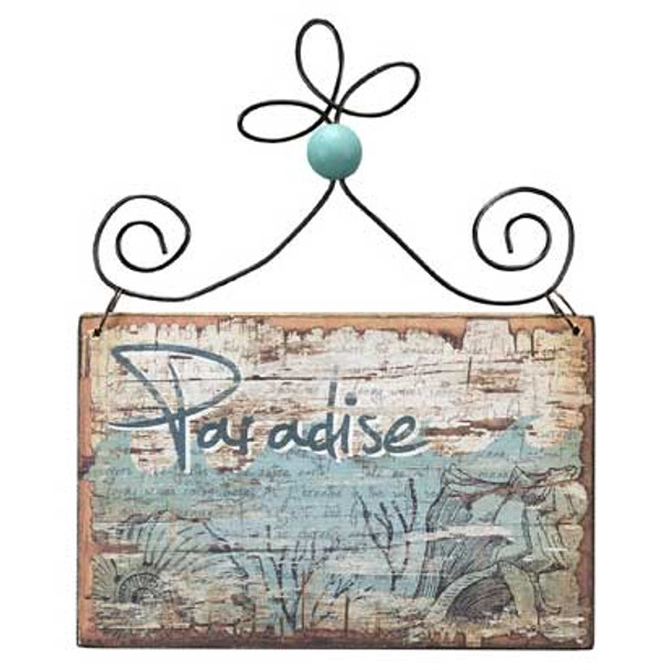 Wooden Bleached Ornament - Paradise 21076PA