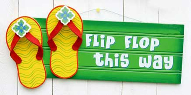 Flip Flop This Way Wood Sign 31134G