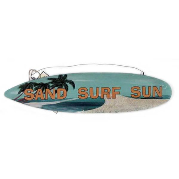 Surf Theme Tin Sign "Sand Surf Sun" - 32574C