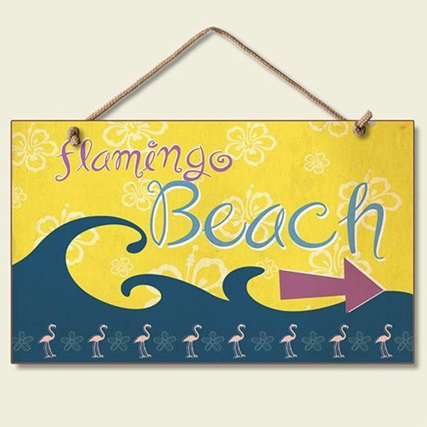 Pink Flamingo Beach Sign "Flamingo Beach" - 41-039