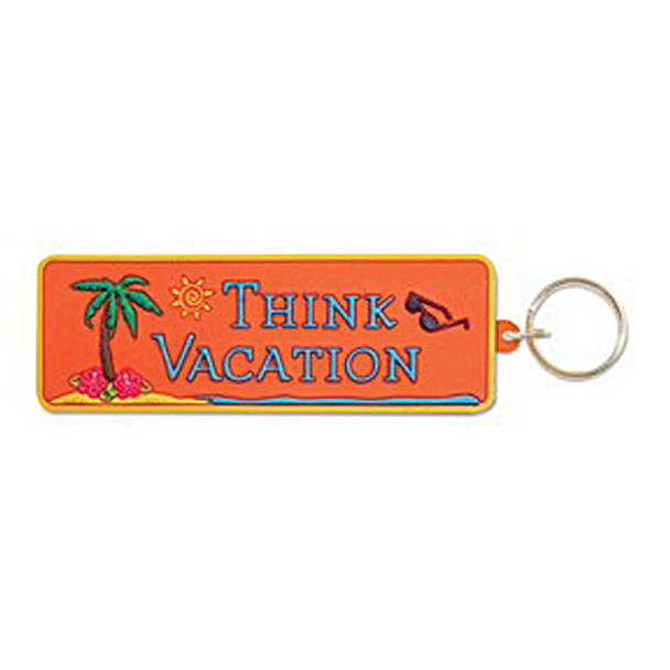 Palm Tree Key Ring Key Chain "Think Vacation" - 805-91