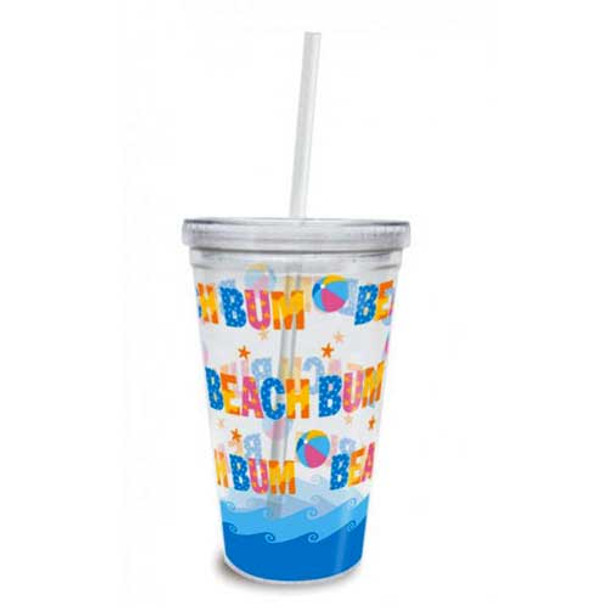 Insulated Tumbler Beach Bum with Lid & Straw 814-97