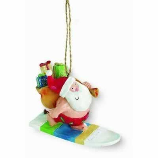 Surfing Santa Ornament - 862-76