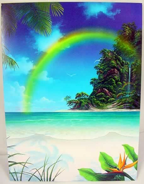 Tropical Island Birthday Card "Rainbow Falls" - BDG41721