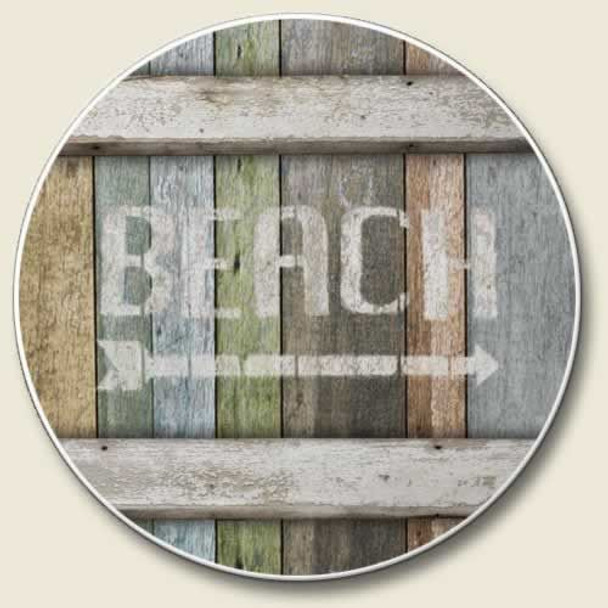 Rustic Beach Sign Absorbent Stone Coaster for Car Cup Holder - CC-379