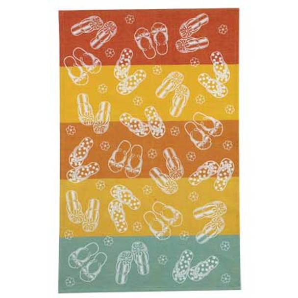 Flip Flops Color Block Cotton Tea Towel - R2063