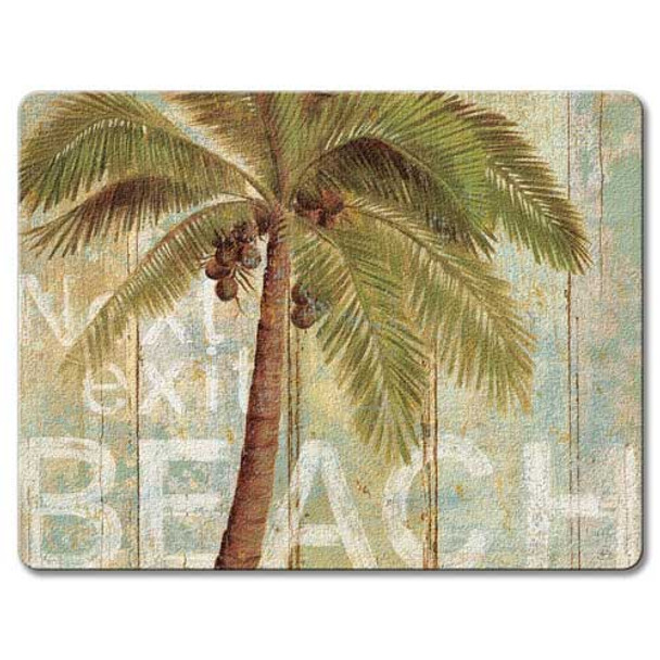 Palm Tree Beach Glass Surface Saver Small Cutting Board 22-00210
