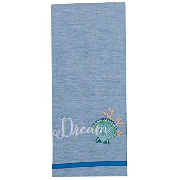 Scallop Dream Embroidered Tea Towel R6408