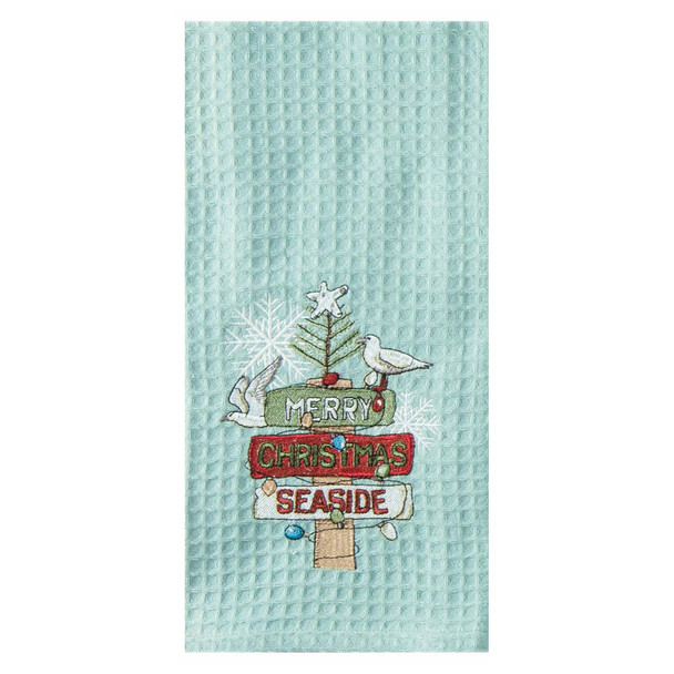 Beach Signs Embroidered Christmas Hand Towel - H0531