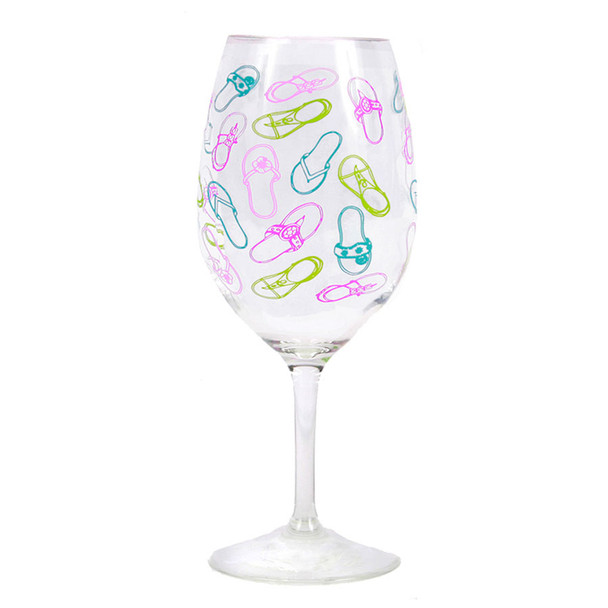 Shatterproof Flip Flop Wine Glass Acrylic 20oz - 60402