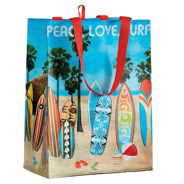 Beach Surf Theme Tote Grocery Bag 28274