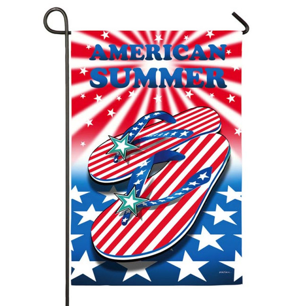 American Patriotic Summer Flip Flops GARDEN Flag - 14S2799