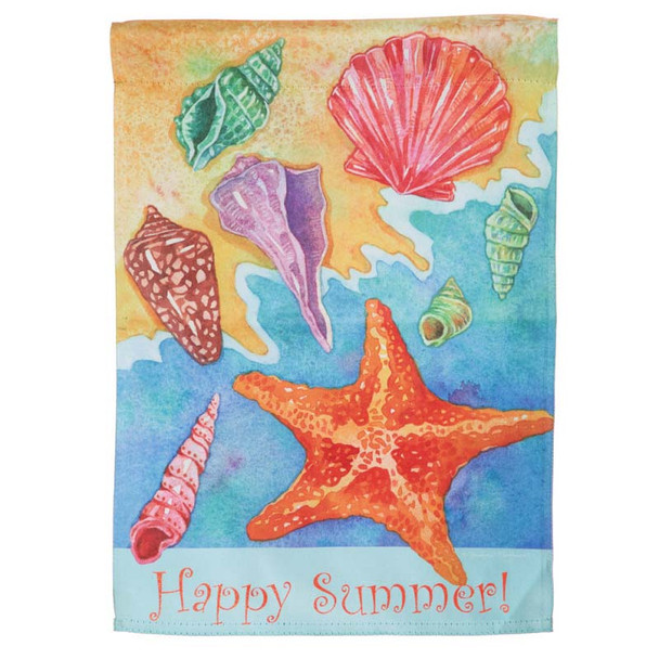 Ocean Shells Happy Summer House Flag 28" x 42" - 13S3413