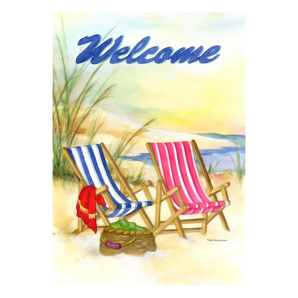 Welcome Beach Chairs Garden Flag - GFBL-G00046