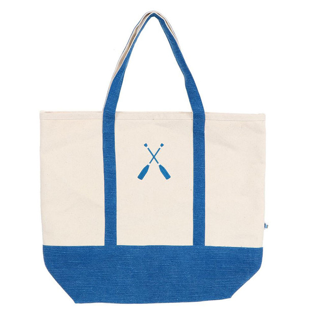 Oar Embroidered Cotton Canvas Tote Bag