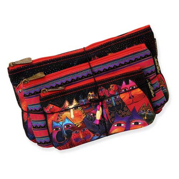 Laurel Burch Fantasticats 3 BAG SET Cosmetic Bags LB5331