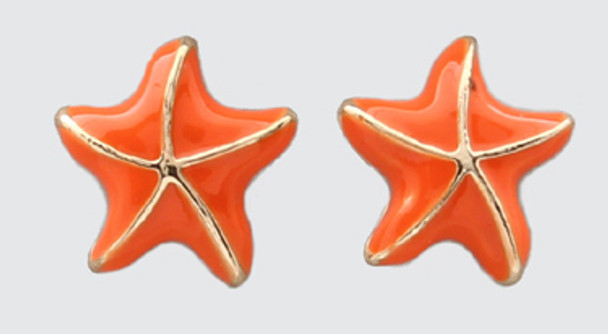 ORANGE/GOLD STARFISH Stud EARRING 46263