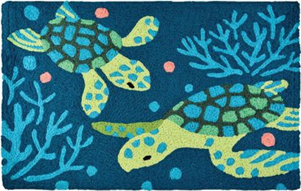 Deep Blue Sea Turtles - Floor Rug - JB-LCW021