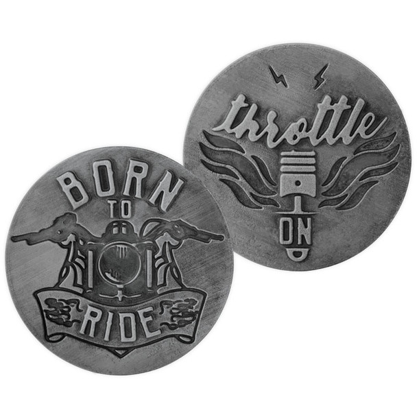 Born to Ride Motorcycle Guardian Eagle Throttle On Memory Token Coin 17442