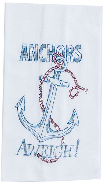 Anchors Aweigh Embroidered Flour Sack Towel