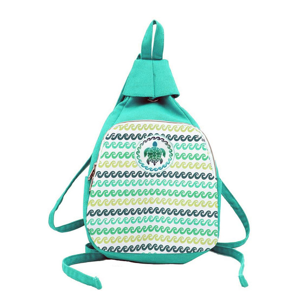 Sea Turtle Green Canvas Backpack 11378-GREEN