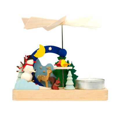 Snowman in Nature Tealight Pyramid