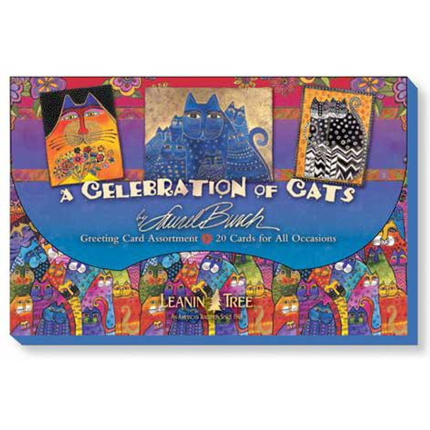Laurel Burch Greeting Card Assortment - 20 cards "Celebration of Cats" - AST90730