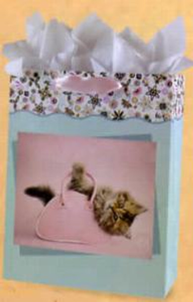 Cat Large Gift Bag w Tissue & Card Art by Rachael Hale - BAG53041