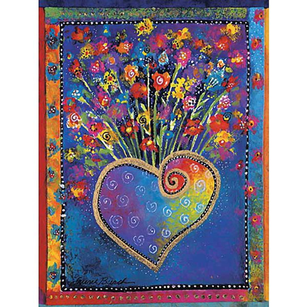 Laurel Burch "Blossoming Hearts" 8 Package Note Card BTN35936