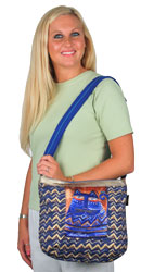 Laurel Burch Zig Zag Blue Azul Cat Crossbody Tote Bag 