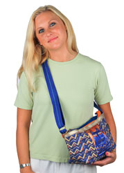 Laurel Burch Blue Azul Cat Small Crossbody Tote Handbag