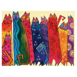 Laurel Burch Canvas Santa Fe Felines Cats 12x16 Wall Art LB26002