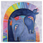 Laurel Burch Canvas Embracing Horses 15x15 Wall Art LB26011