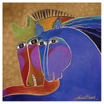 Laurel Burch Canvas Peruvian Mares Couple Horses 15x15 Wall Art LB26012