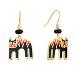 Magicat Cat Laurel Burch Earrings Black Red - 5105