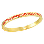 Rain Dance Red Gold-tone Laurel Burch Bangle Bracelet - 6053