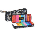 Laurel Burch Black White Polka Dot Wild Cats Quilted Cotton 7 Day Pill Organizer Bag LB6343