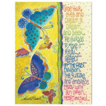 Laurel Burch Glitter Birthday Card - Butterfly Dream - Front