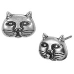 Jubilee Cat Face Post Feline Laurel Burch Stud Earrings