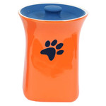 Orange Ceramic Treat Jar with Silicone Lid