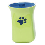 Green Ceramic Treat Jar with Silicone Lid 40247C