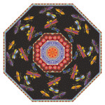 Laurel Burch Compact Folding Umbrella Dragonfly LBU014A