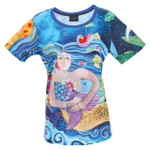 Laurel Burch Tee Shirt Ocean Mermaid LBT057