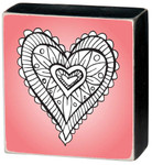 Colorable Heart 3 inch square Wall Art - Color a Sign - Heart on Pink Background