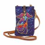 Laurel Burch Pup and Butterflies Canvas Crossbody Tote – LB8055F